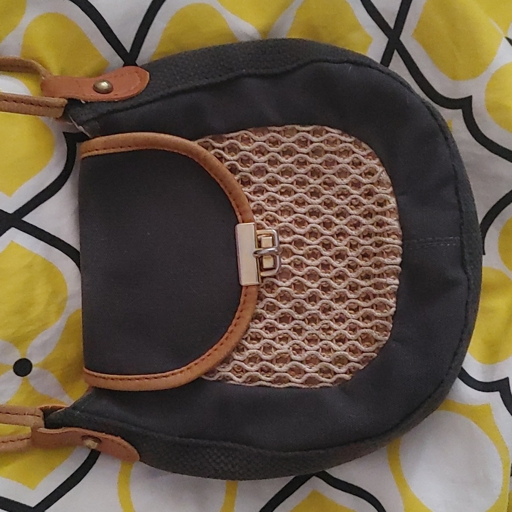 Shoulder Bag Vintage CarpetBags Of America Grey/Brown Canvas